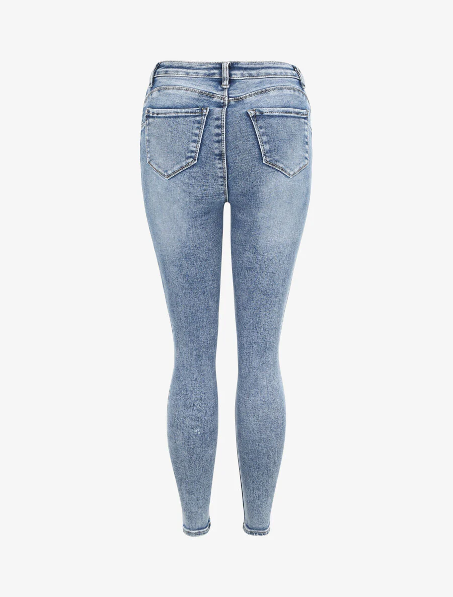 Jean slim push up boutonné - Bleu denim - Image 2
