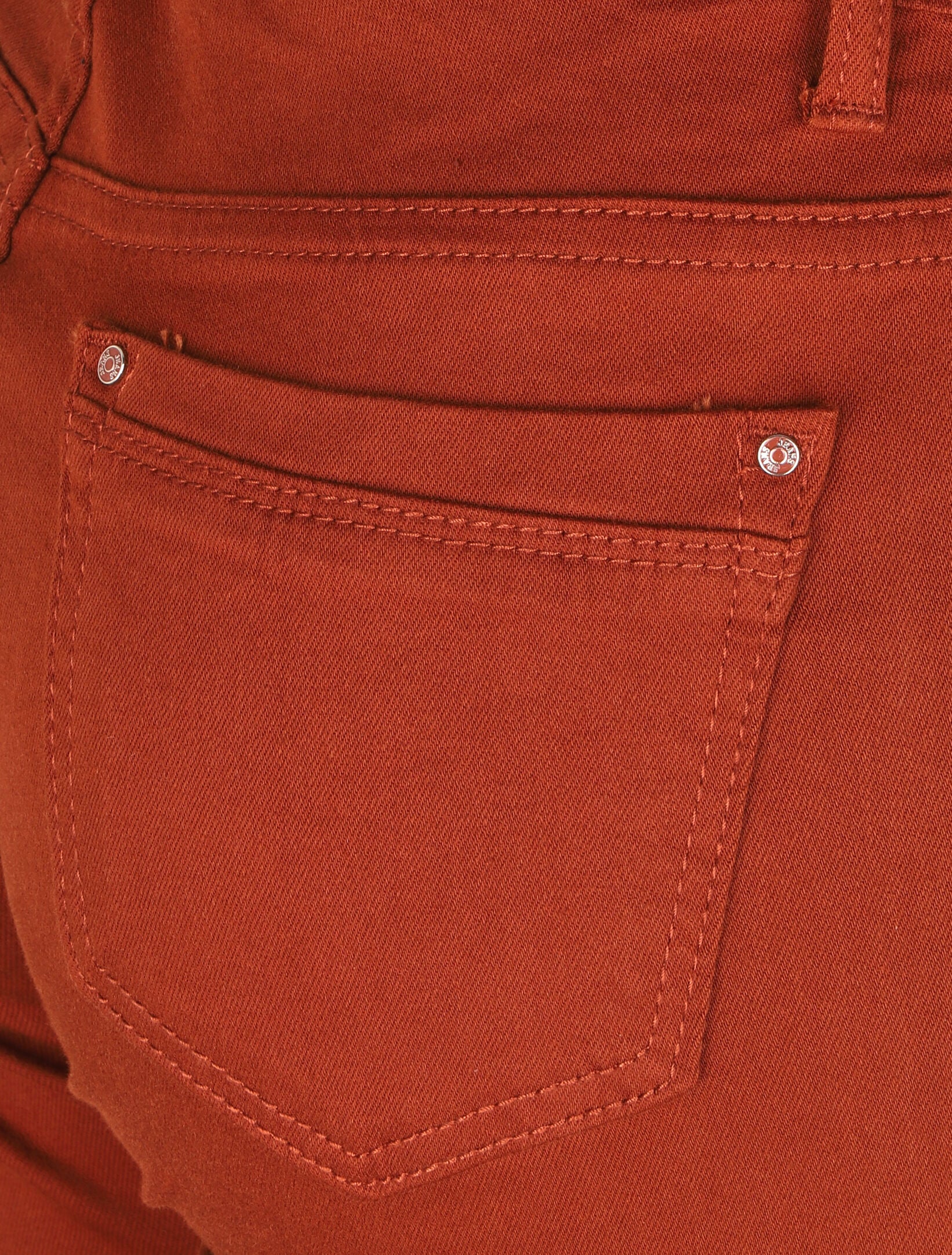 Jean slim stretch à taille haute - Rouille - Image 3