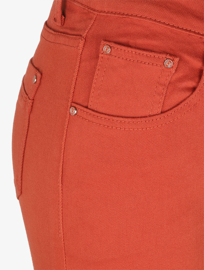 Jean slim stretch à taille haute - Orange - Image 3