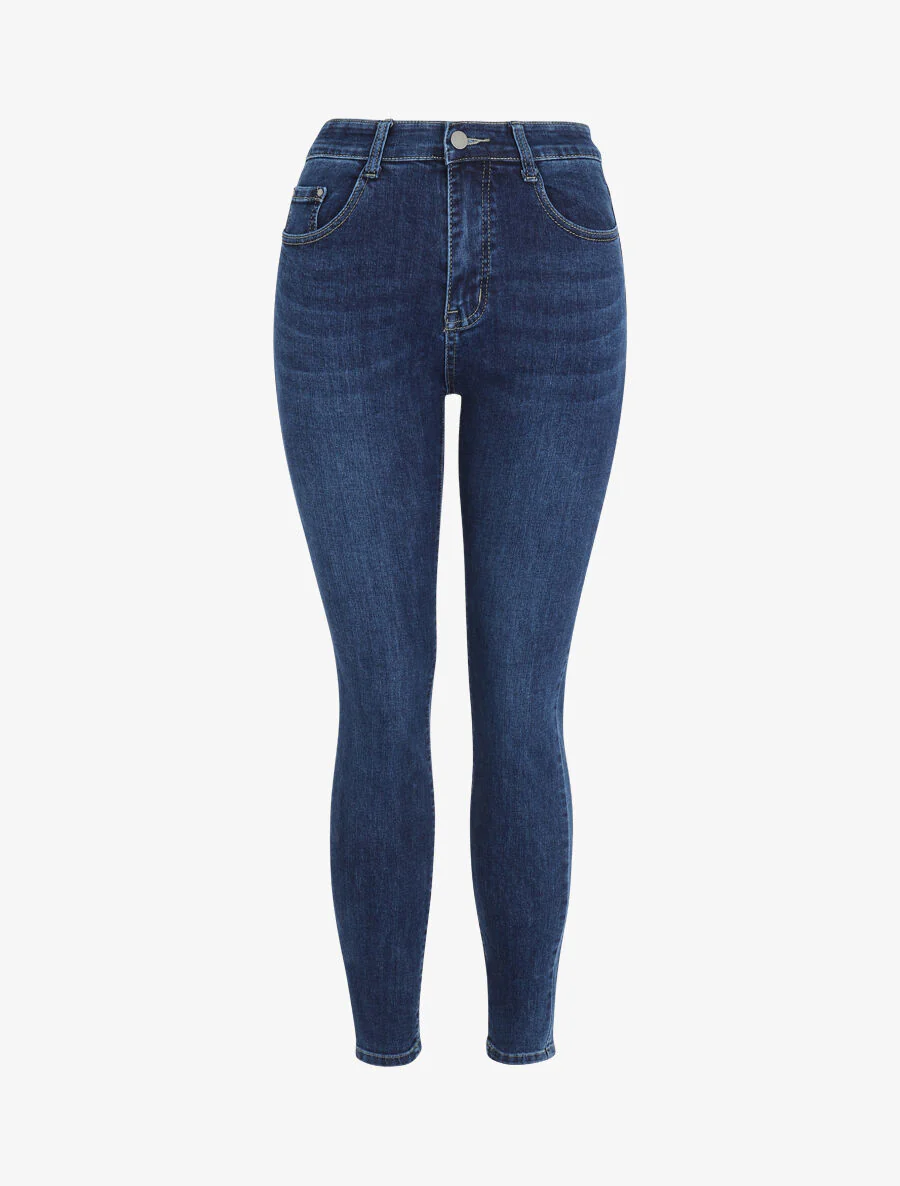 Jean slim stretch à taille standard - Bleu