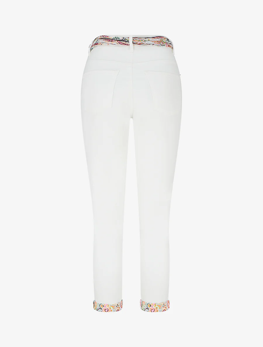 Jean slim taille haute à poches fantaisies - Blanc - Image 2