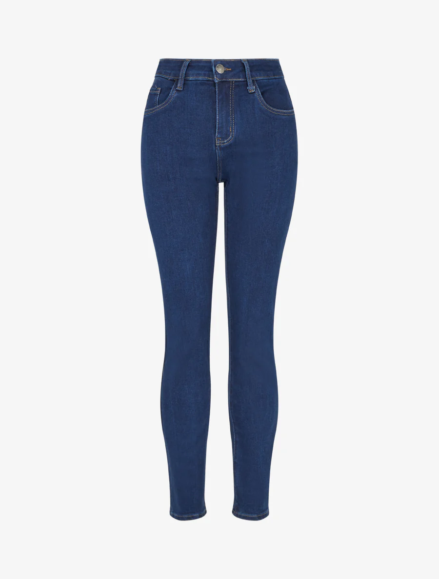 Jean slim taille haute - Bleu