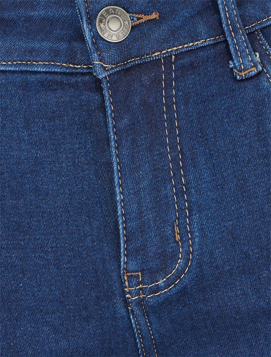 Jean slim taille haute - Bleu - Image 3