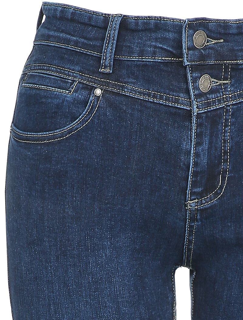 Jean slim taille standard à fermeture à 2 boutons - Bleu - Image 3