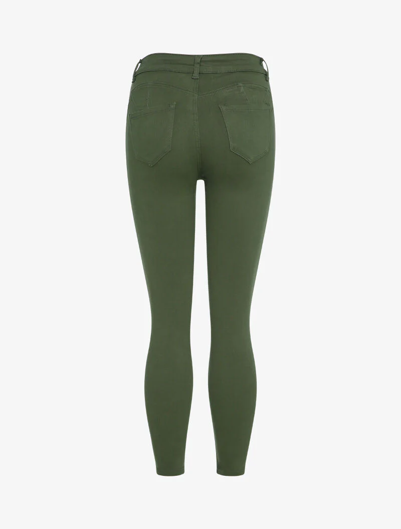 Jean slim uni - Kaki - Image 2