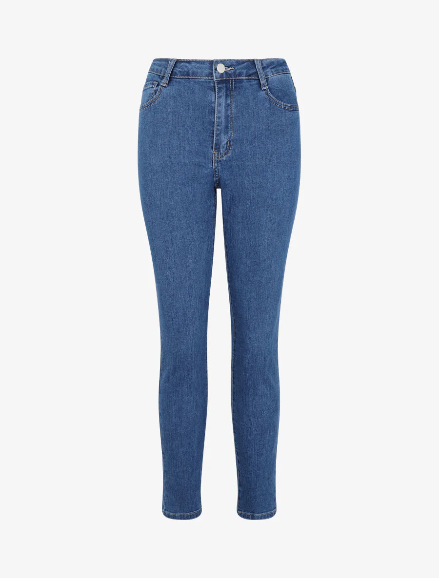 Jean slim uni grande taille - Bleu denim