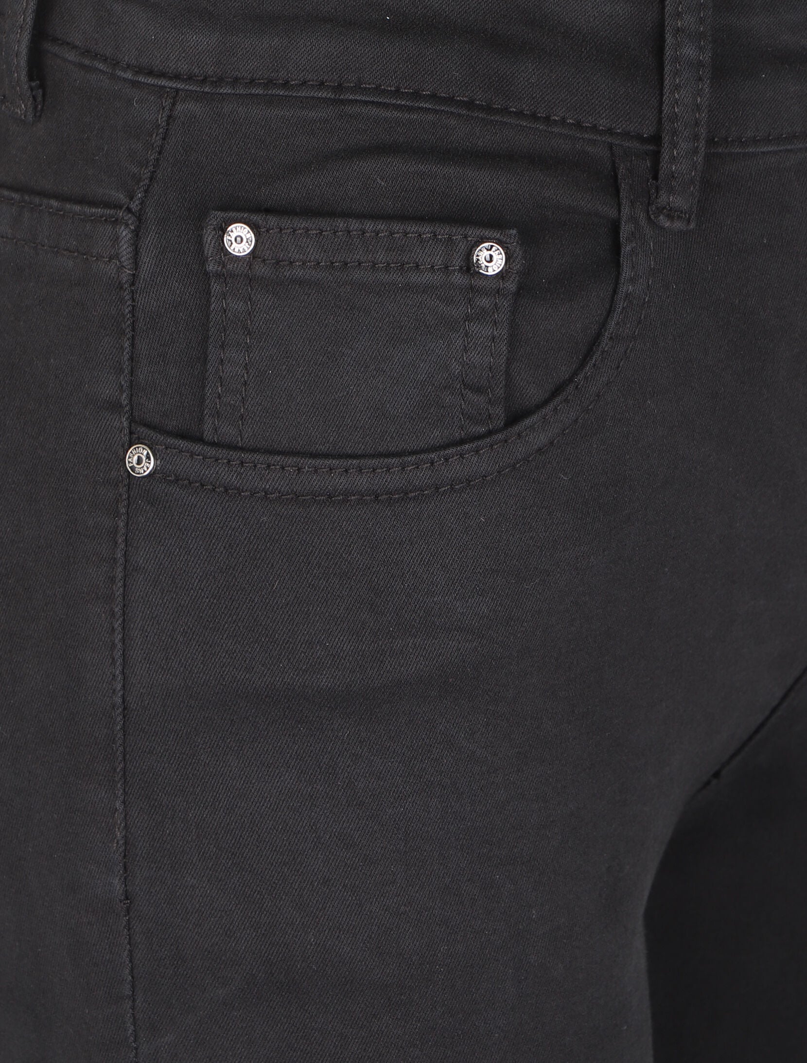 Jean slim uni taille haute - Noir - Image 3