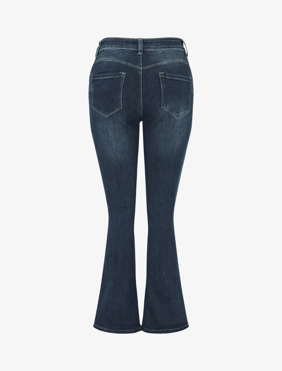 Jean standard push up coupe flare - Bleu - Image 2