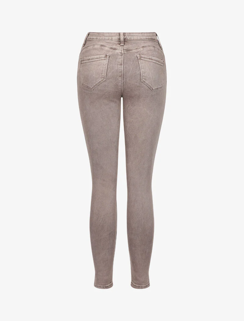 Jean stretch à taille haute coupe skinny - Beige - Image 2
