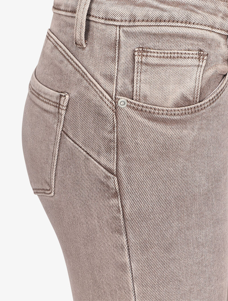 Jean stretch à taille haute coupe skinny - Beige - Image 3