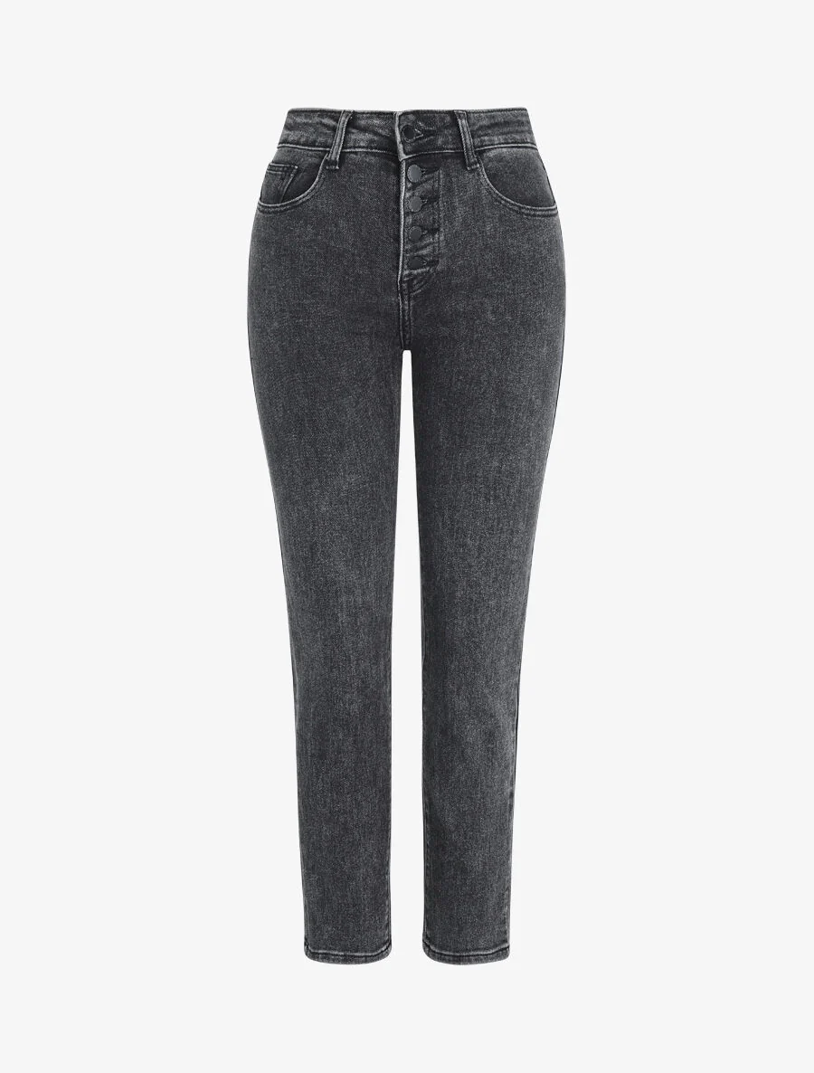 Jean stretch à taille standard - Gris foncé