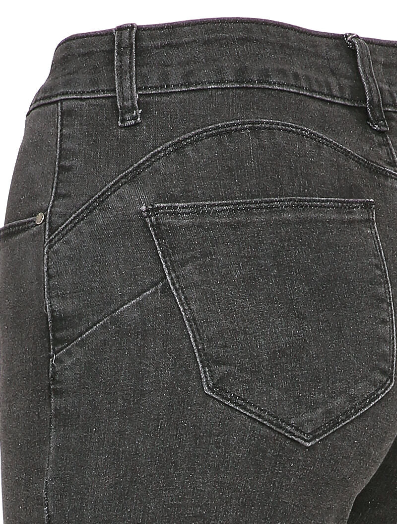 Jean stretch coupe flare - Gris foncé - Image 3
