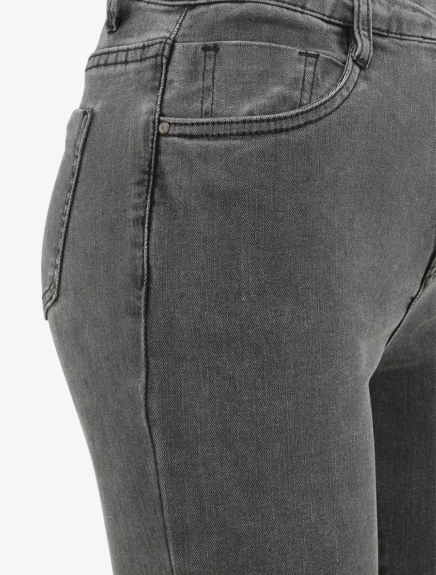 Jean stretch coupe flare - Gris foncé - Image 3