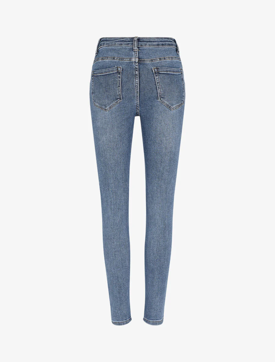 Jean stretch coupe skinny - Bleu - Image 2