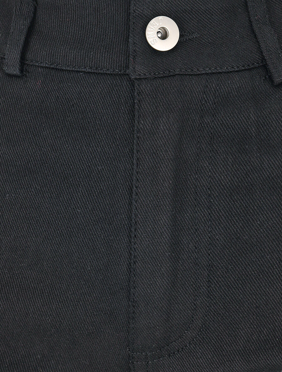 Jean stretch droit à taille haute - Noir - Image 3