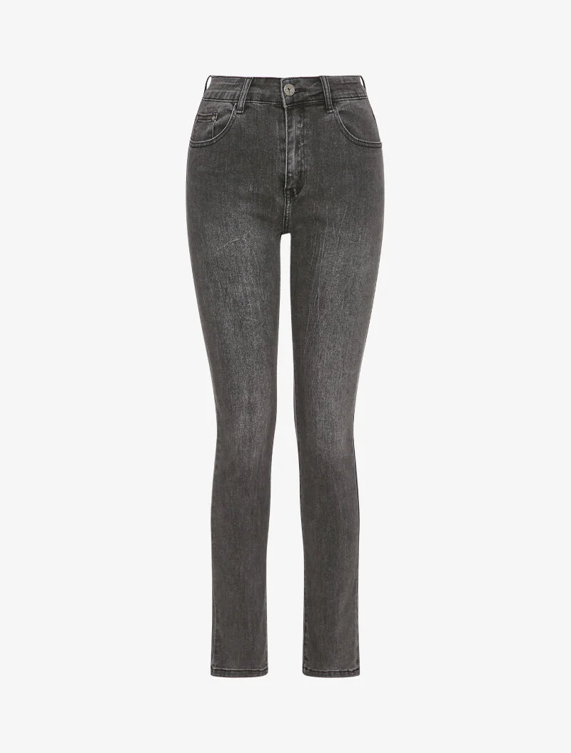 Jean stretch droit délavé - Anthracite