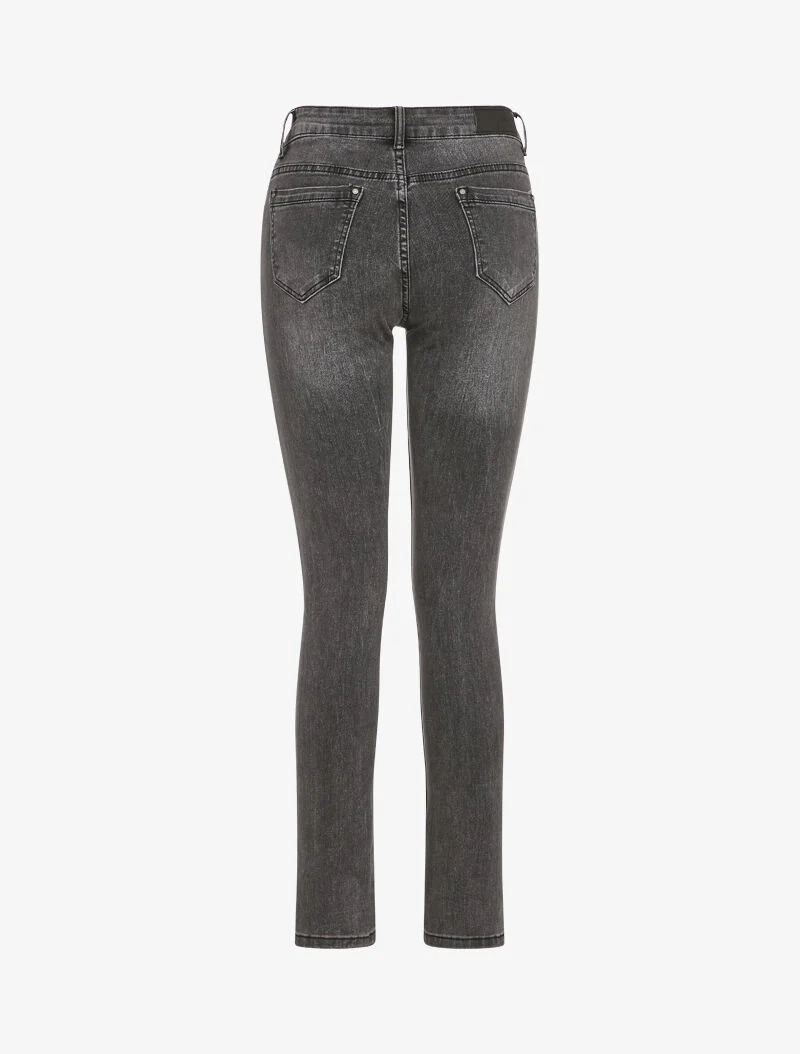 Jean stretch droit délavé - Anthracite - Image 2