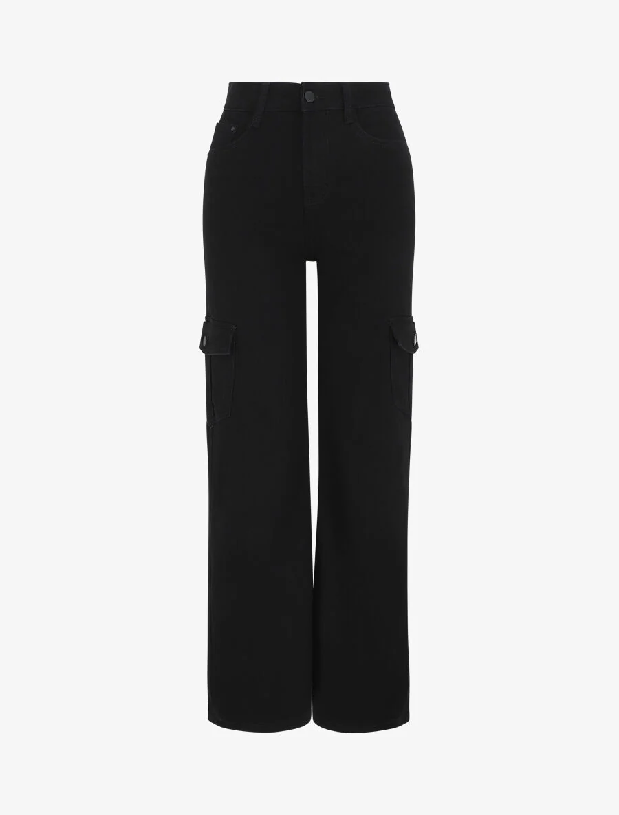 Jean style cargo coupe flare - Noir