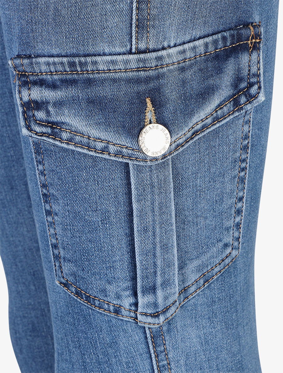 Jean style cargo coupe skinny - Bleu - Image 3