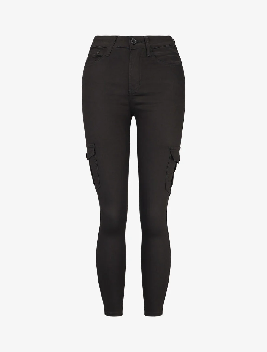 Jean style cargo coupe skinny - Noir