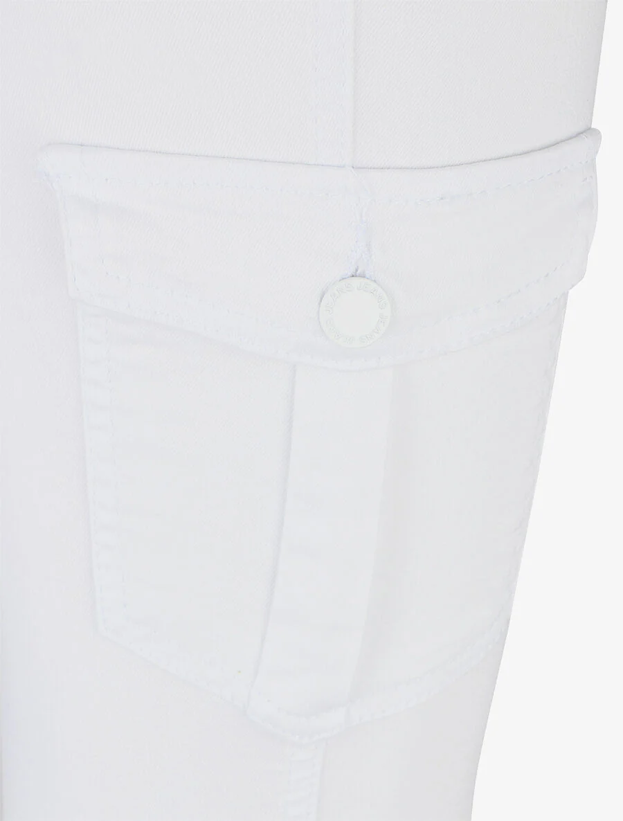 Jean style cargo coupe skinny - Blanc - Image 3