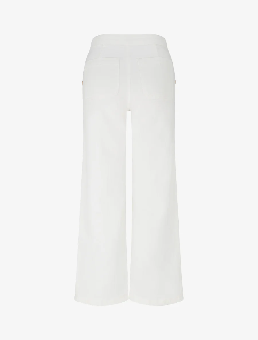 Jean style pantalon à pont à boutons nacrés - Écru - Image 2
