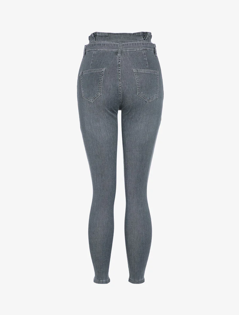Jean taille empire coupe skinny - Gris foncé - Image 2