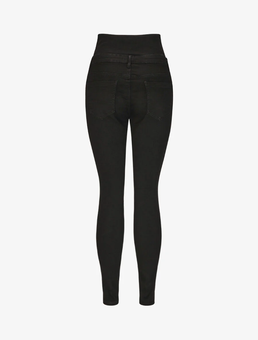 Jean taille empire coupe slim - Noir - Image 2