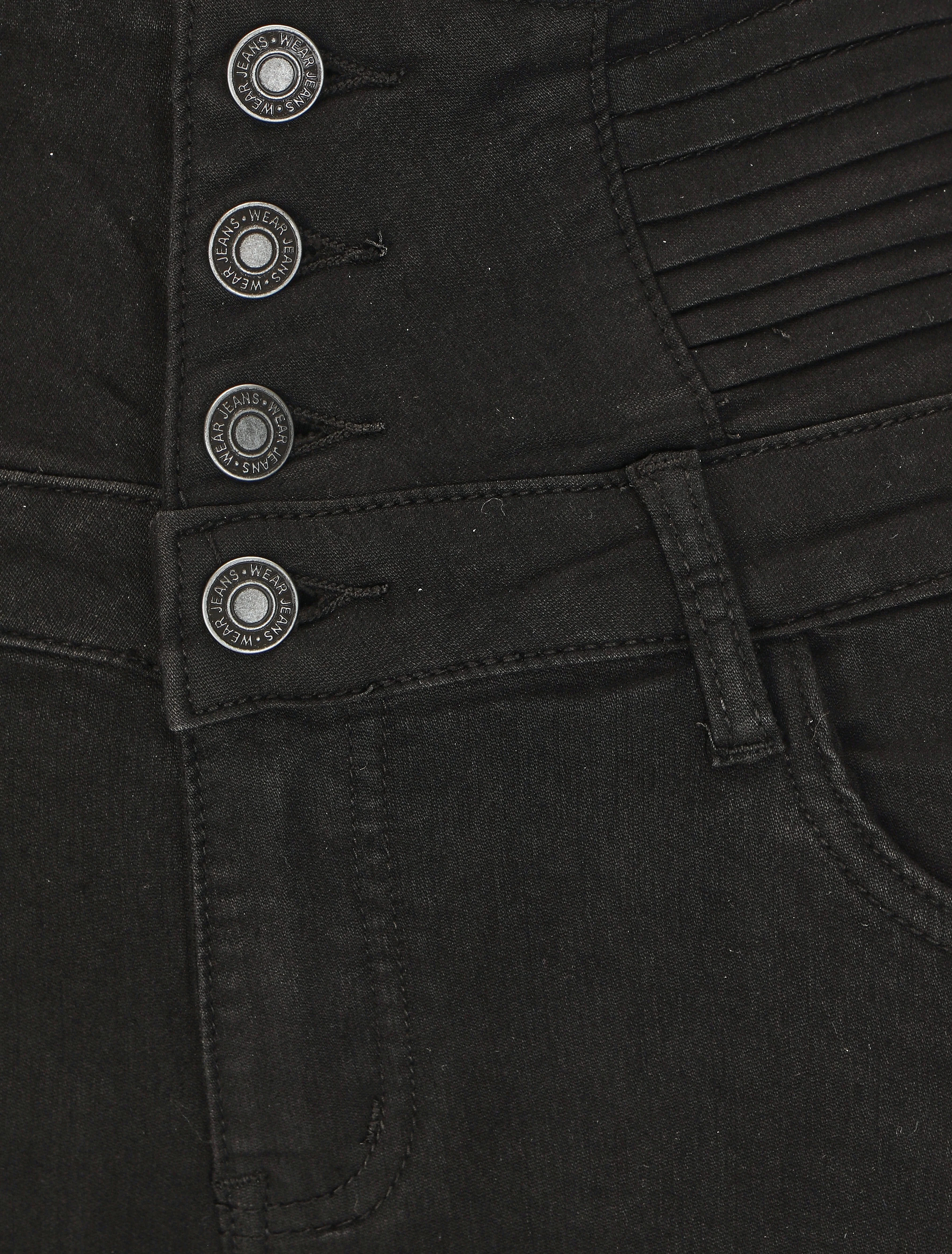 Jean taille empire coupe slim - Noir - Image 3