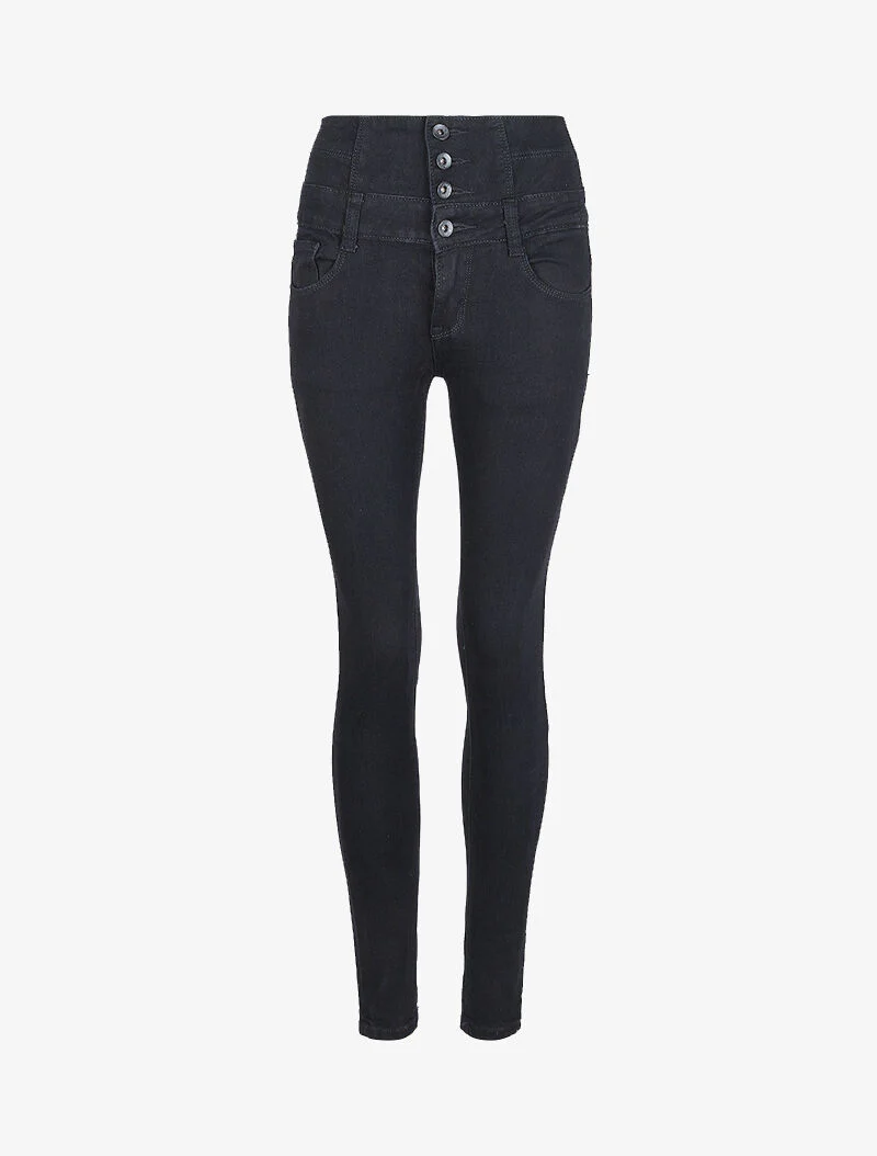 Jean taille empire ultra skinny - Noir - Image 3
