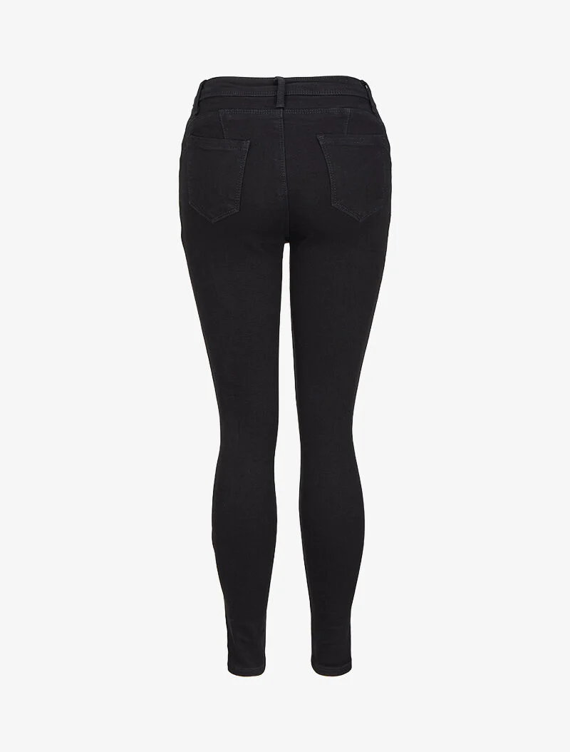 Jean taille haute coupe skinny - Noir - Image 2