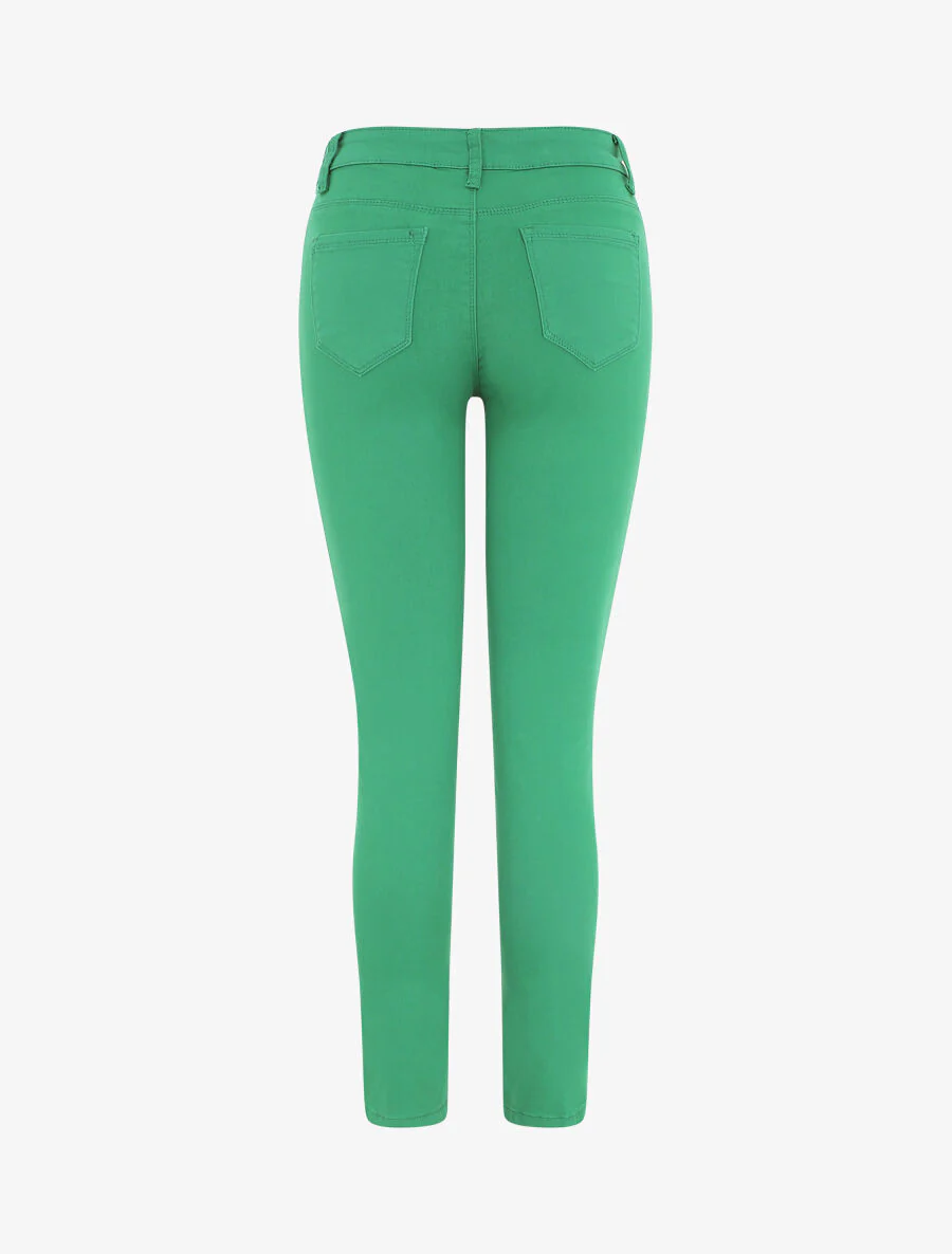 Jean taille haute coupe slim - Vert - Image 2