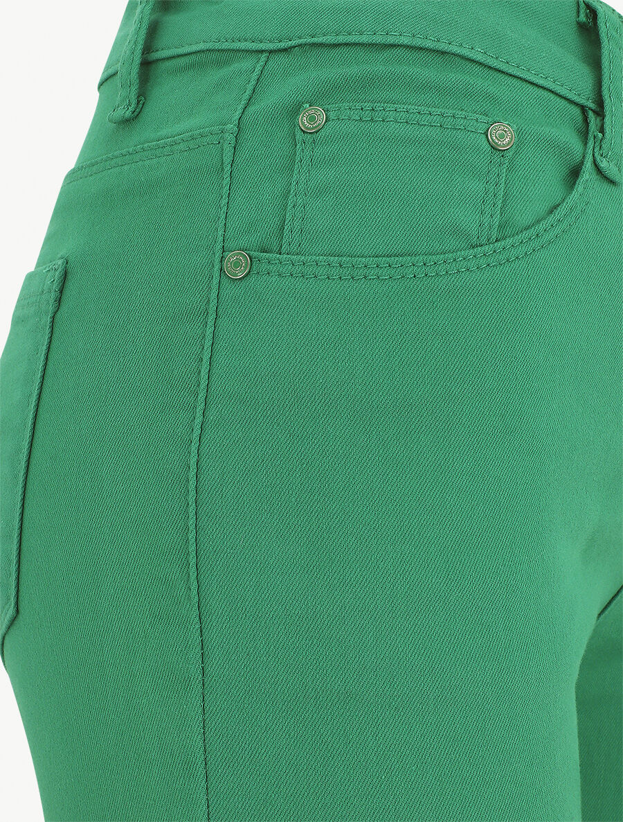Jean taille haute coupe slim - Vert - Image 3