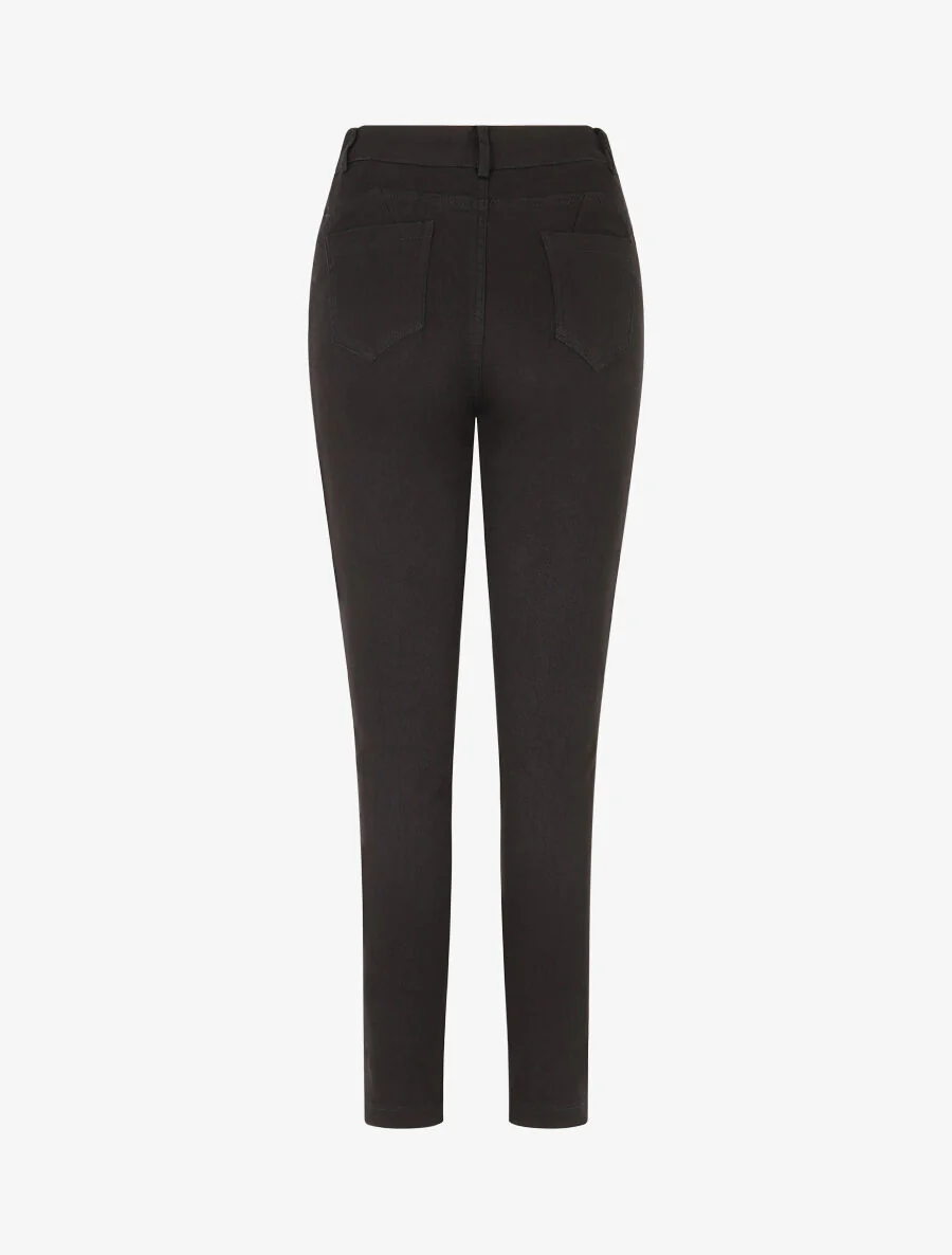 Jean taille haute coupe slim - Noir - Image 2