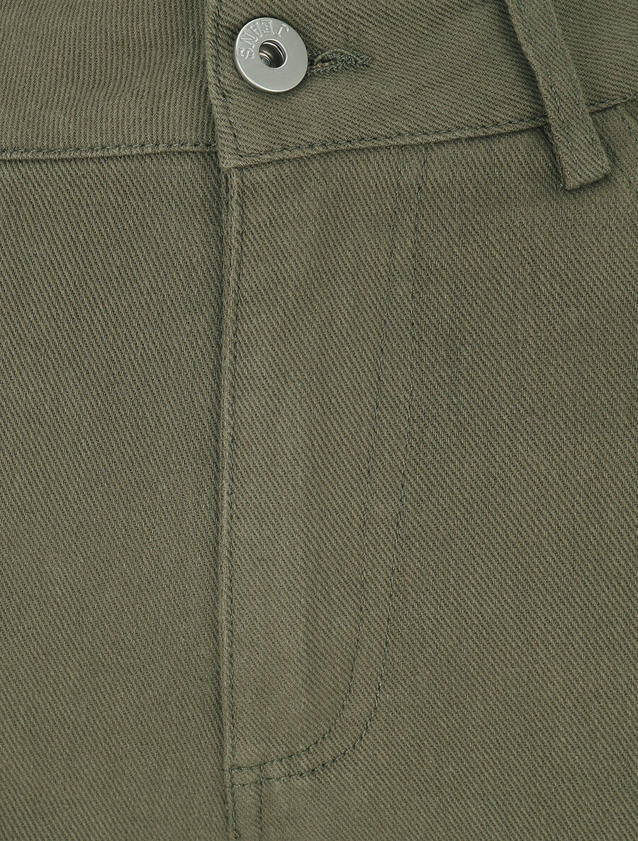 Jean taille haute coupe slim - Kaki - Image 3