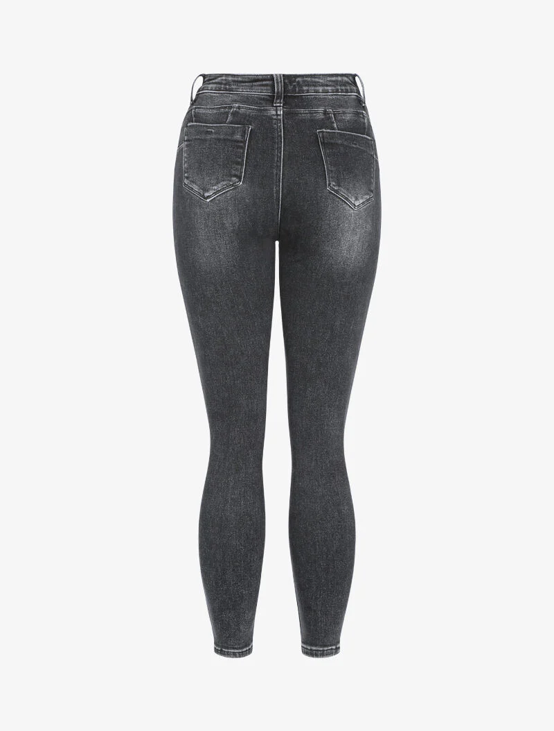 Jean taille haute push-up used - anthracite - Image 2