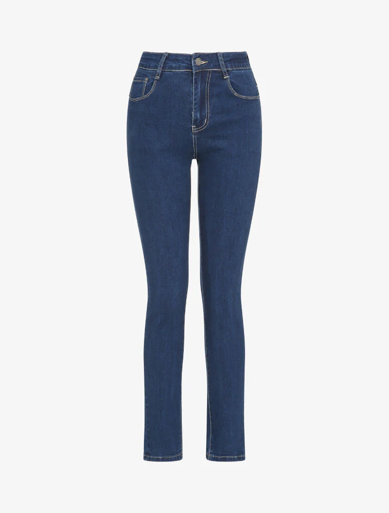 Jean taille standard coupe droite - Bleu denim