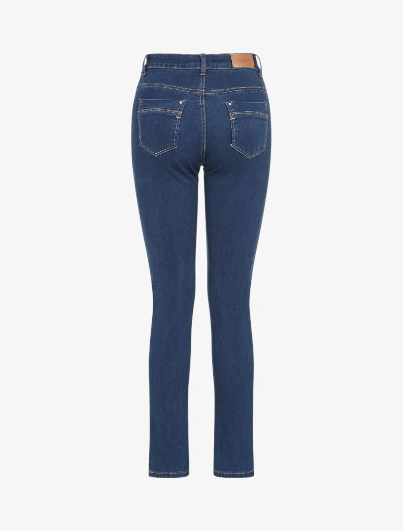 Jean taille standard coupe droite - Bleu denim - Image 2