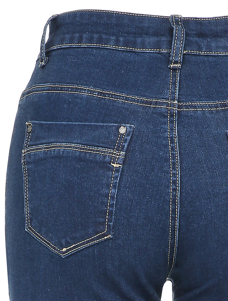 Jean taille standard coupe droite - Bleu denim - Image 3