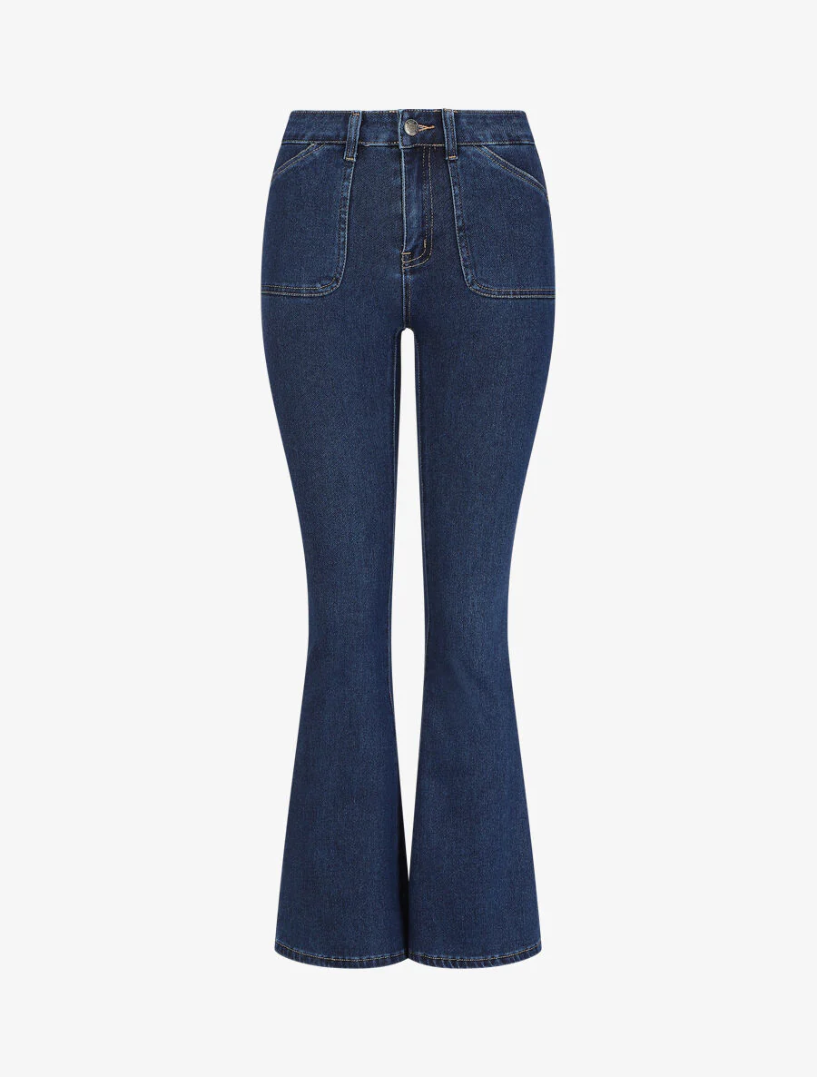 Jean taille standard coupe flare - Bleu