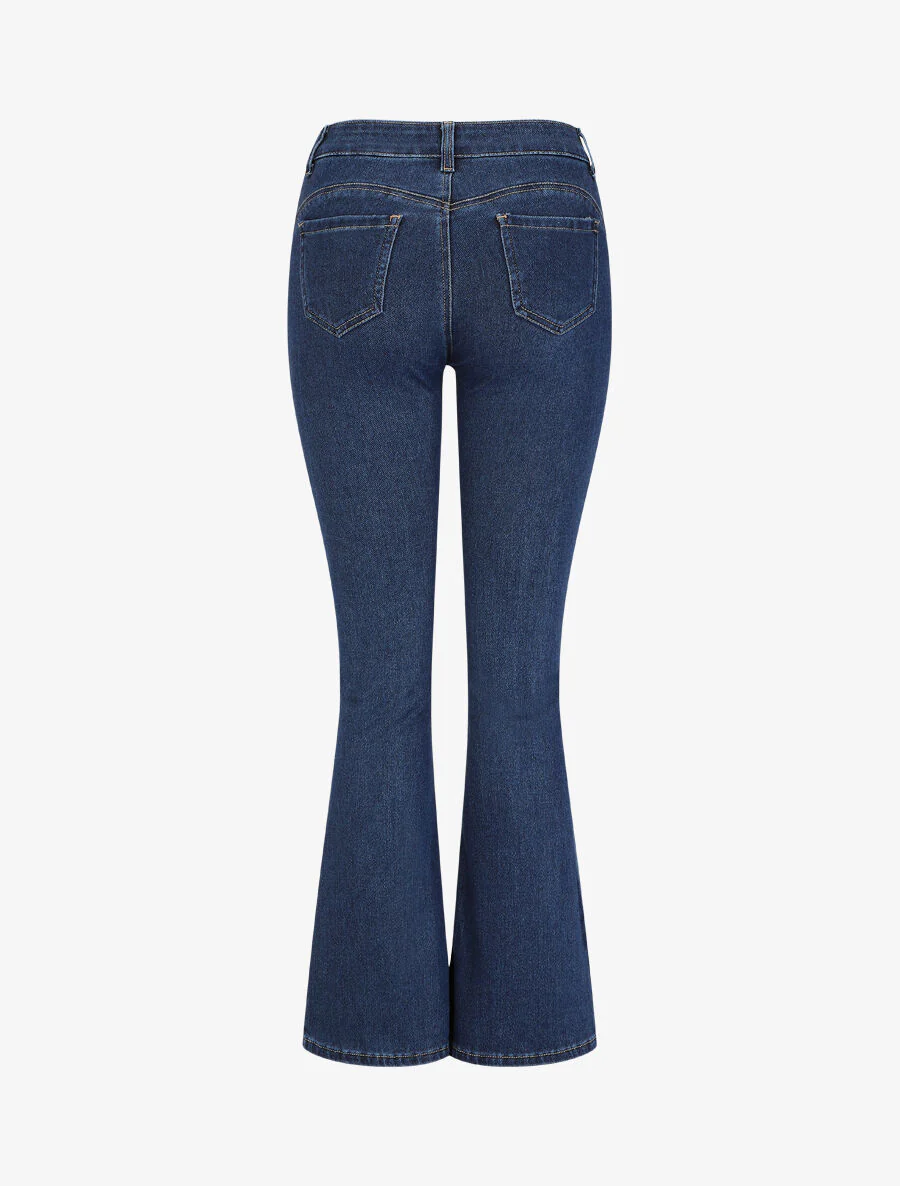Jean taille standard coupe flare - Bleu - Image 2