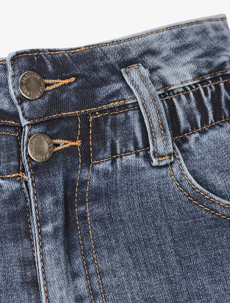 Jean ultra skinny à taille élastiquée - Bleu - Image 3