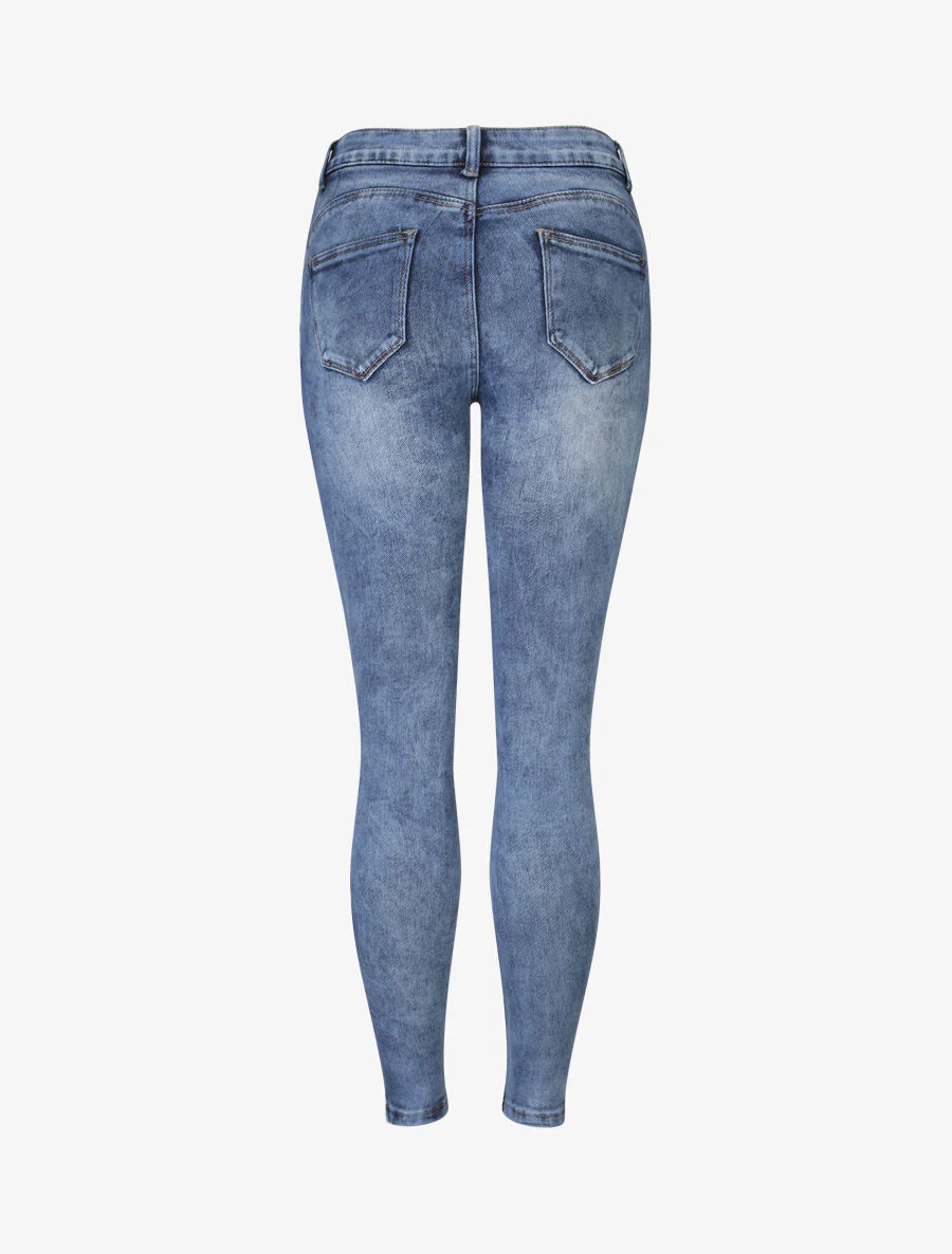 Jean ultra skinny délavé - Bleu - Image 2