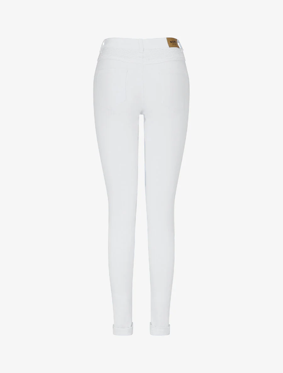 Jean uni à genoux renforcés coupe slim - Blanc - Image 2