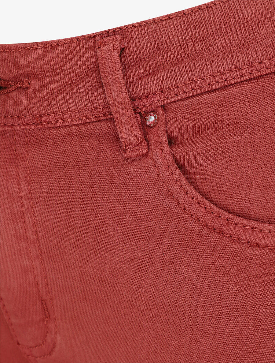 Jean uni classique coupe slim - Rouille - Image 3