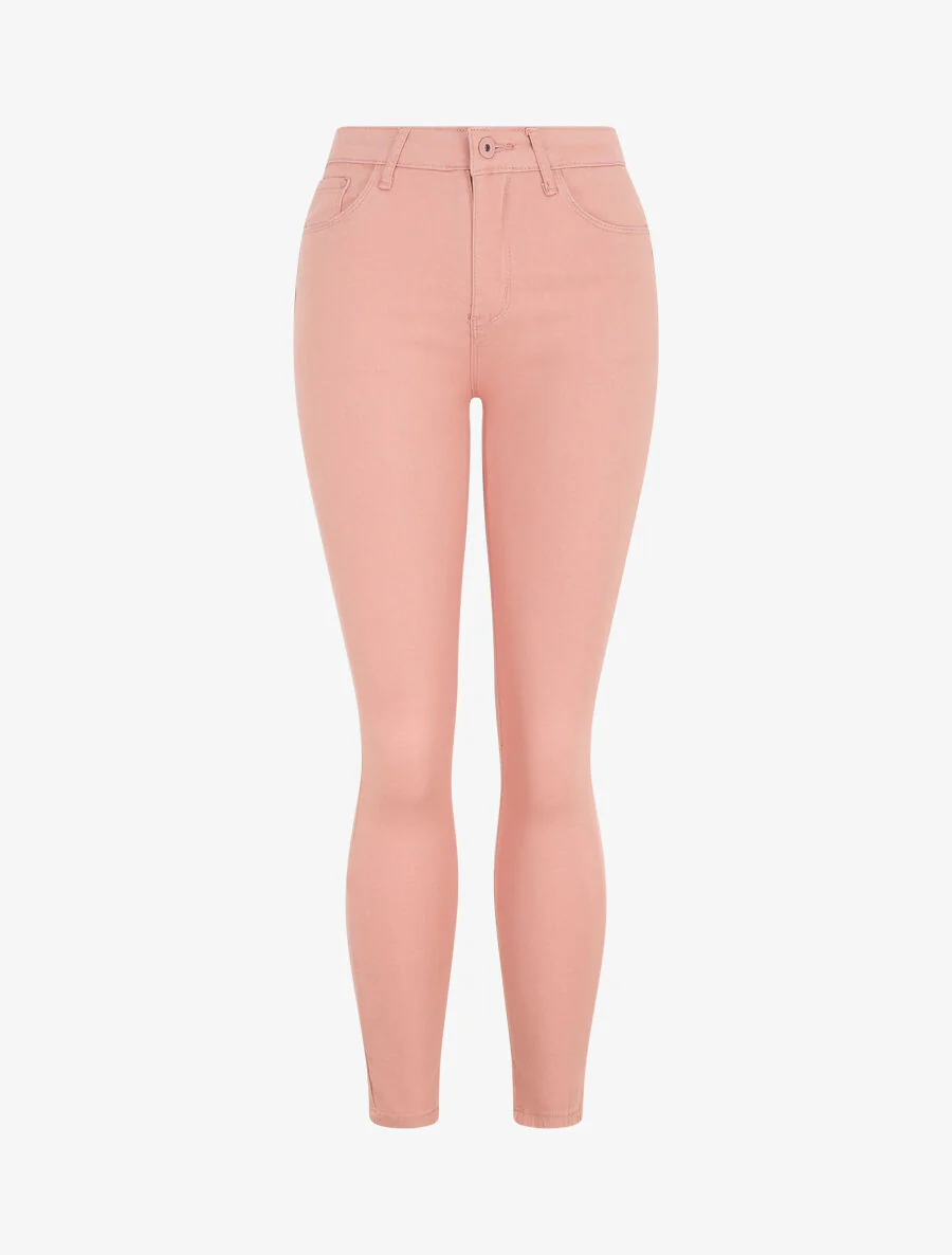 Jean uni coupe skinny - Rose saumon