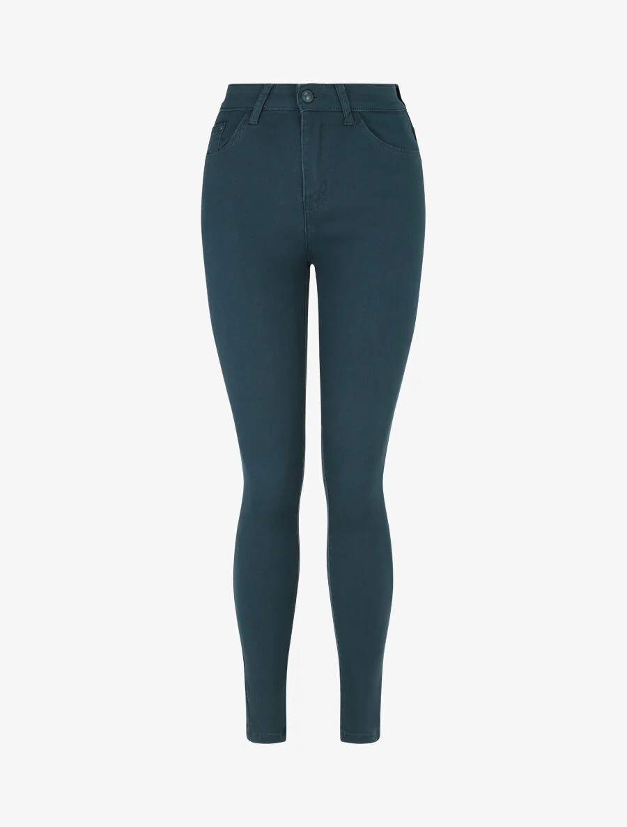 Jean uni coupe slim - Bleu canard