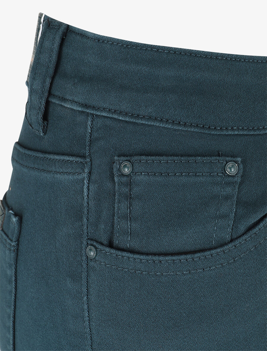 Jean uni coupe slim - Bleu canard - Image 3