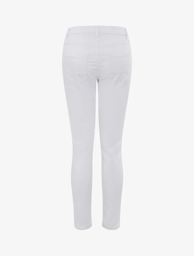 Jean uni effet froissé - blanc - Image 2