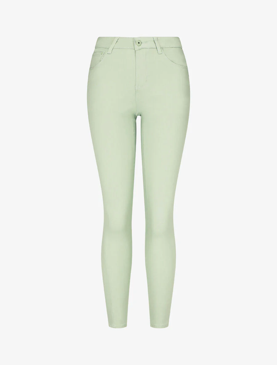 Jean uni push up coupe skinny - Vert d'eau